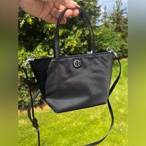 Tory Burch Black Super Mini Tote Women's Nylon Bag